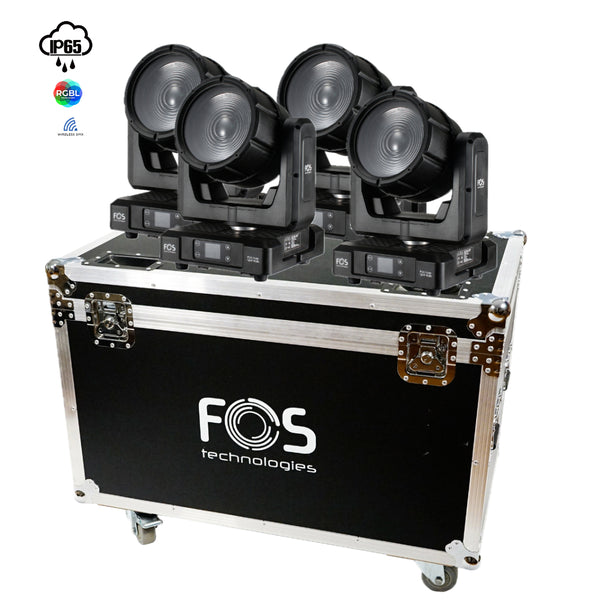 FOS Hydor 120W RGBL IP65 Tour Set – 4x Wash, Flight Case