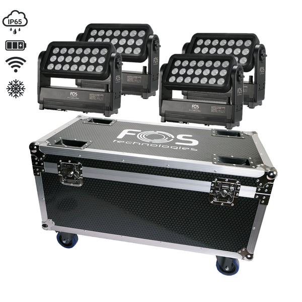 FOS Luminus Polar Tourset 4 IP65 Battery Wall Washer Set