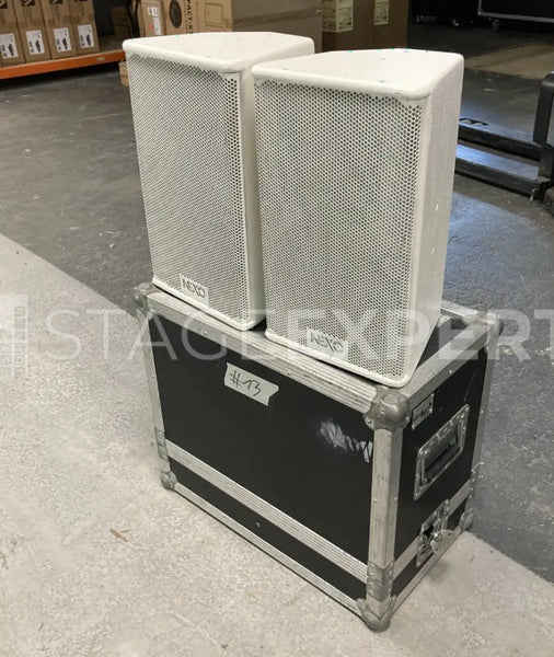 Nexo PS8 R2 Pair with Flight Case – Compact White Loudspeakers