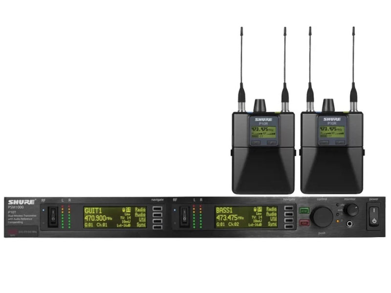 Shure PSM 1000 P10T IEM Set, 2 Bodypack Receivers