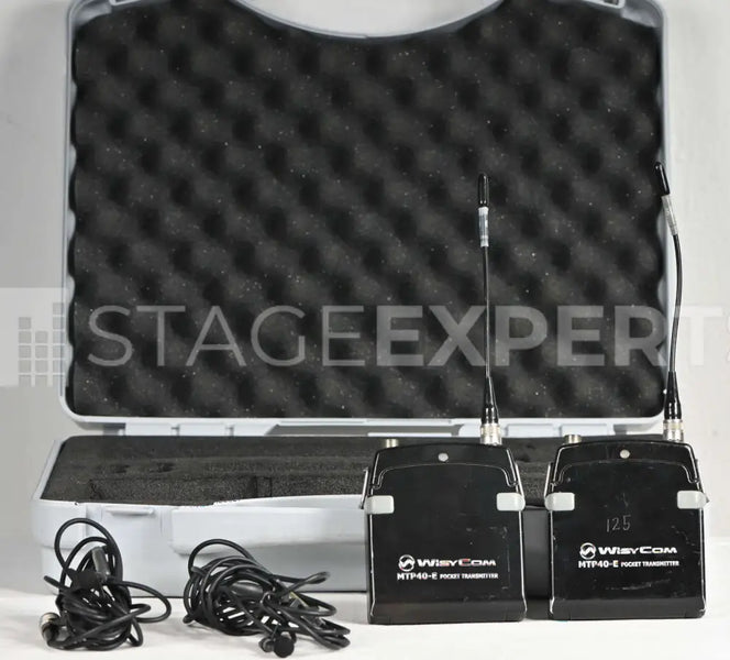 Wisycom MTP40-E Wireless Transmitters – 2-Pack with Lavs