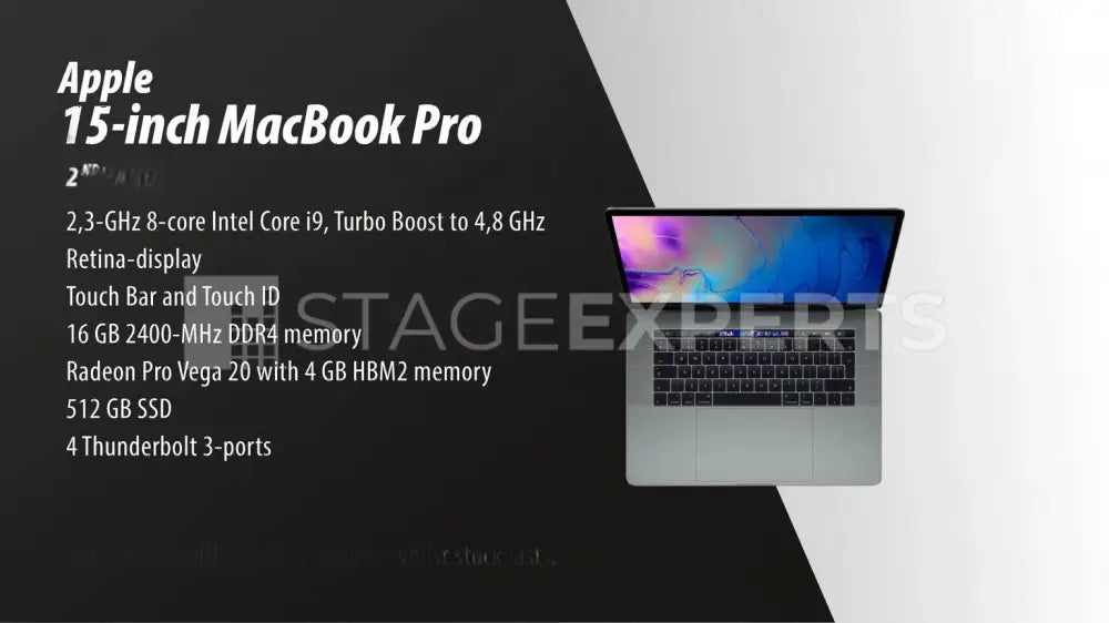 Apple MacBook Pro 15-inch i9 Vega 20 – 16GB, 512GB SSD