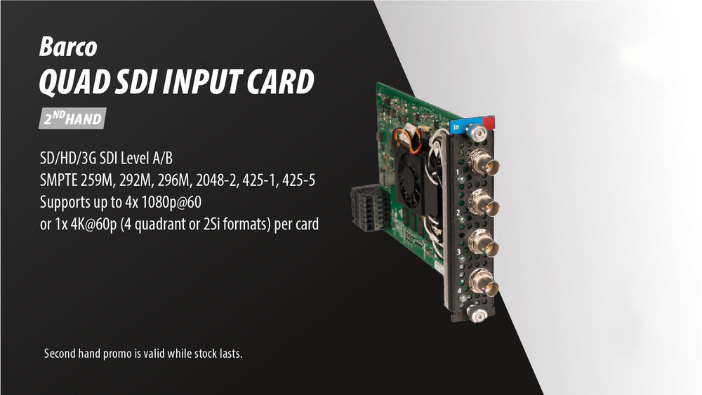 Barco Quad 3G‑SDI Input Card for E2/S3/EX Switchers