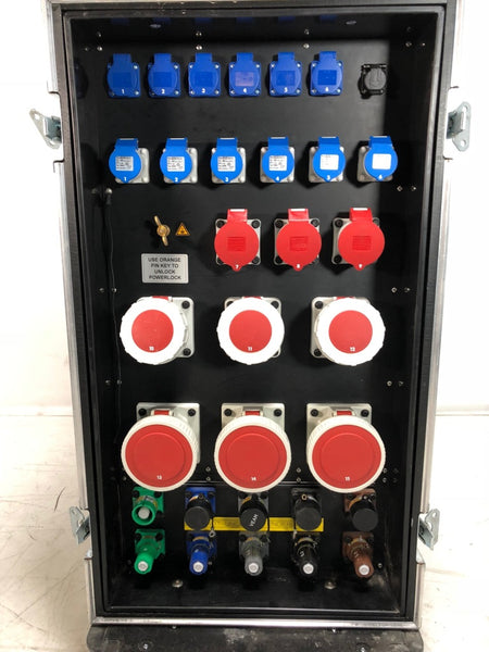 AED PSU Powerlock 400A 3‑Phase Power Distro with Thru