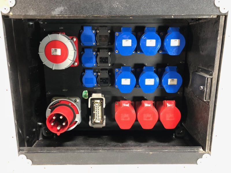 AED PSU CEE 63A Power Distro with Case, CEE32 & Schuko Outlets