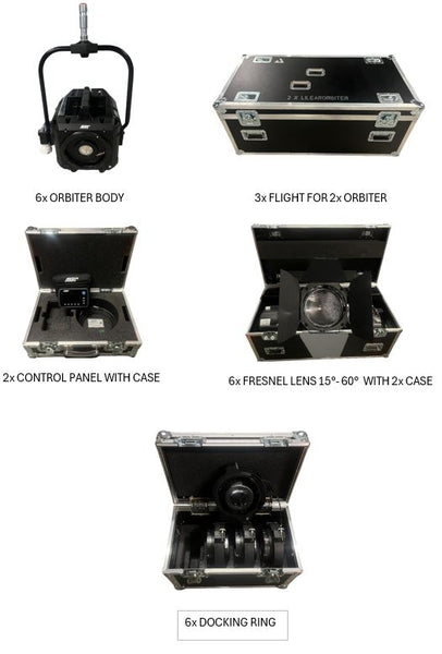 ARRI Orbiter Set 01 – 6 Fixtures with Fresnels & Panels