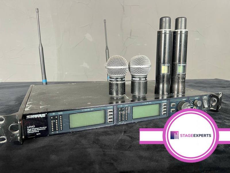 Shure UR4D L3 with 2 UR2 Handhelds – Dual Wireless System