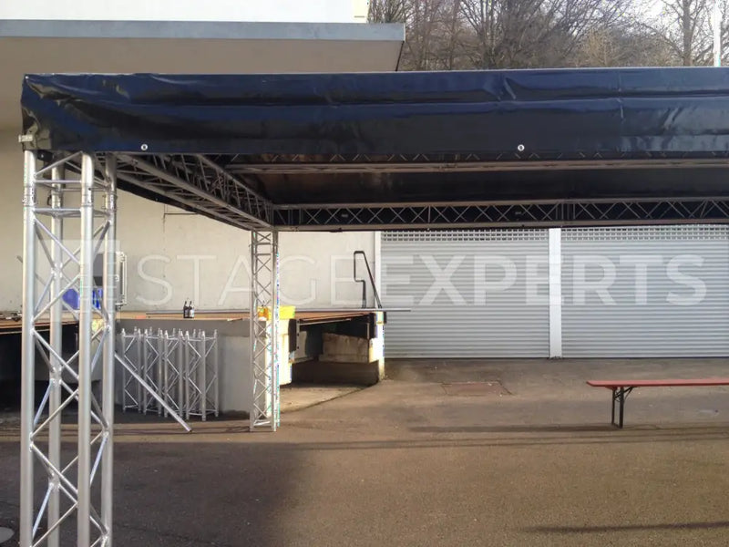 Gable Roof Tarpaulin 10x5 m – Black B1 Fire-Retardant