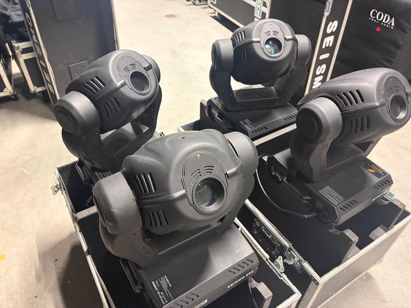 HQ Power Seismo 250 Moving Heads – Set of 4 + Cases
