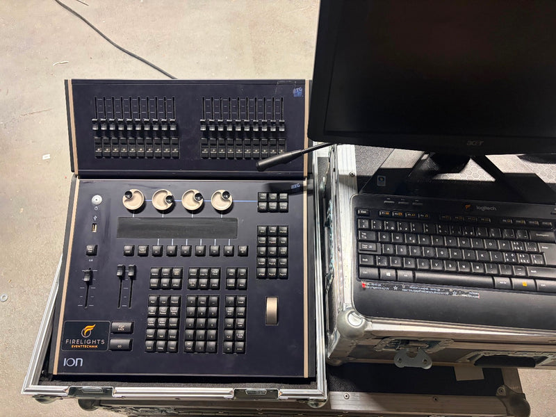 ETC Ion Lighting Console with Fader Wing, Monitor & Cases