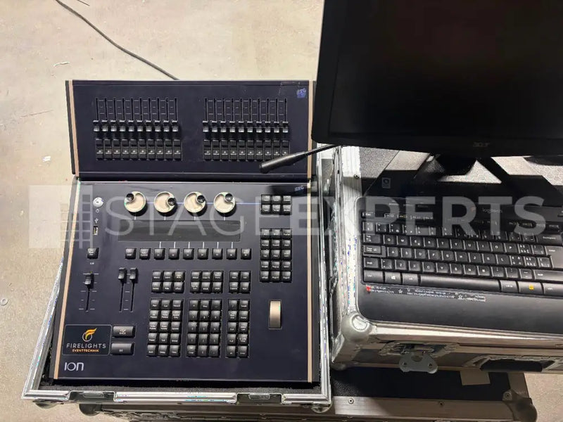 ETC Ion Console + Fader Wing with Monitor, Flight Cases
