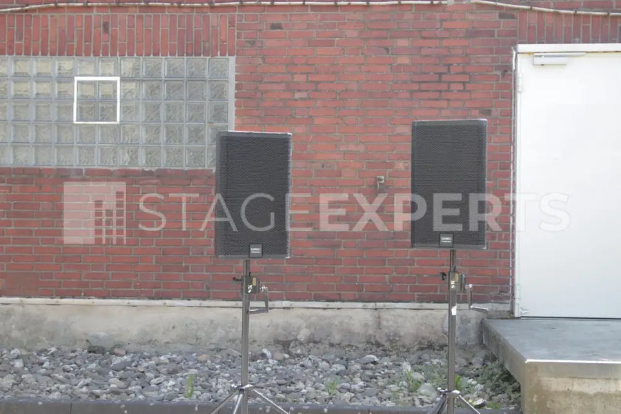 QSC E15 Pair with Twin Flight Case – Full‑Range Tops