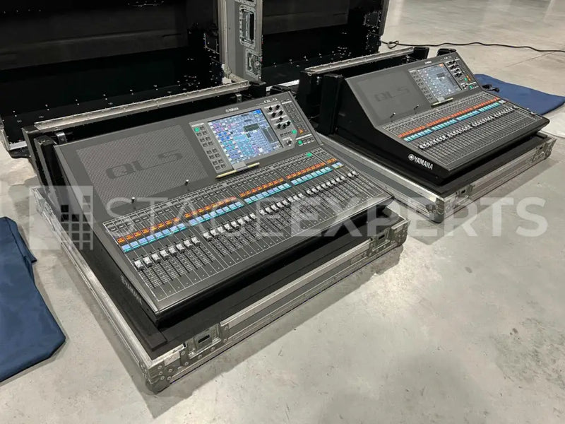 Yamaha QL5 Digital Mixers Pair with Flight Cases & Covers