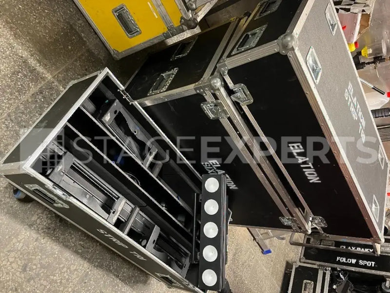 Elation Cuepix Strip Tri – 8 Fixtures with Flightcase Bundle