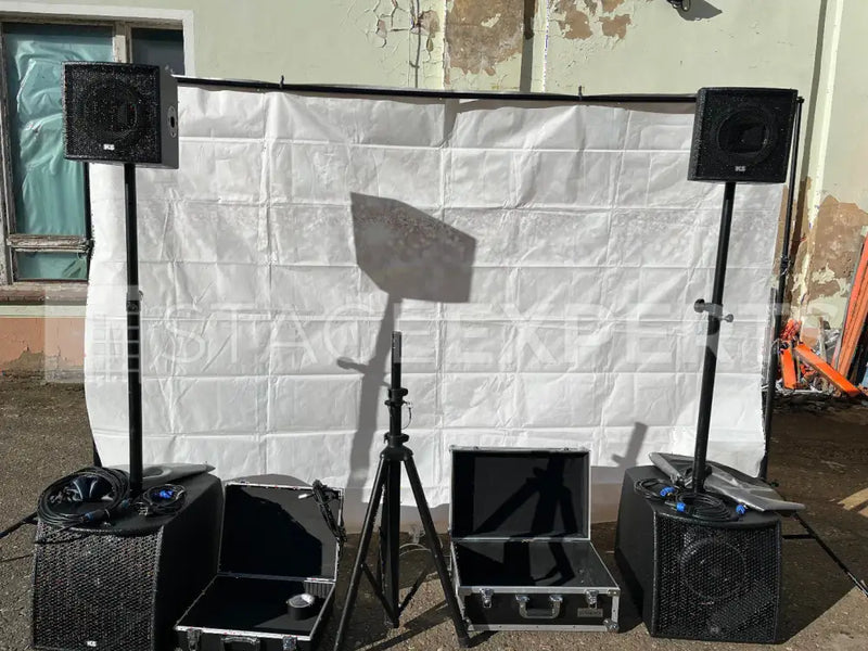 KS Audio Microsat PA System with Subs, Tops & Cases