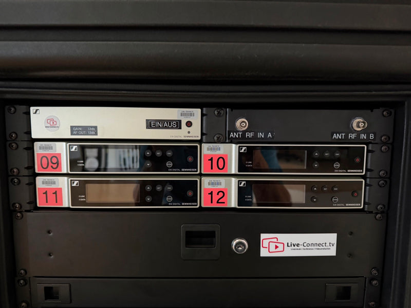 Sennheiser EW-D 4x Receivers with Antenna Splitter, 3U Rack
