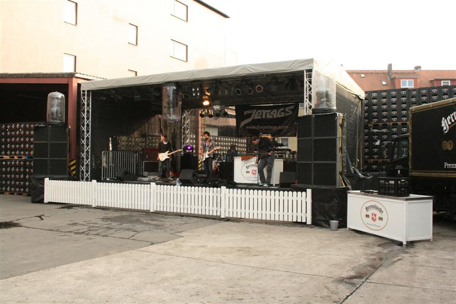 Global Truss 9x7m Stage Roof with Grey Tarpaulin for 8x6 Staging