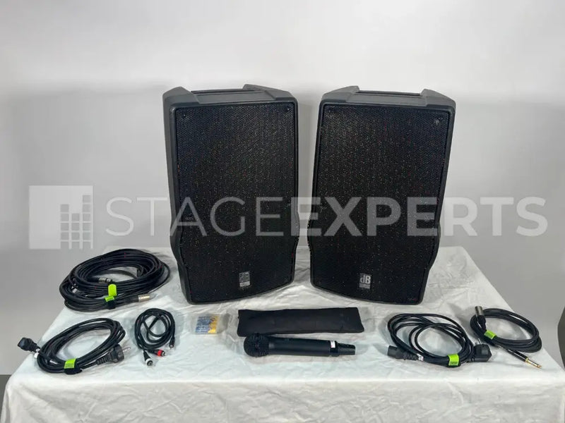 dB Technologies Ready 4 MKII pair with mic, stands & cables
