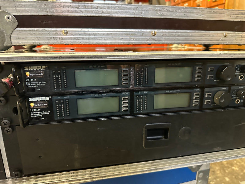 Shure UR4D+ 4‑Channel Set with 4x UR1 & 4x UR2/B58 (M5E)