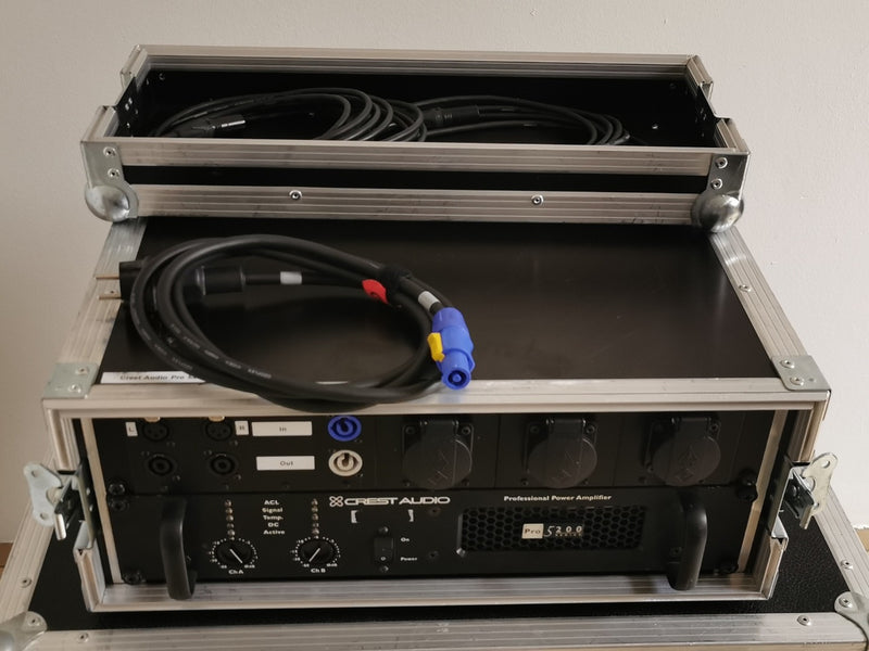 Crest Audio Pro 5200 Power Amplifier in Case, 2 x 525 W/4 Ohm