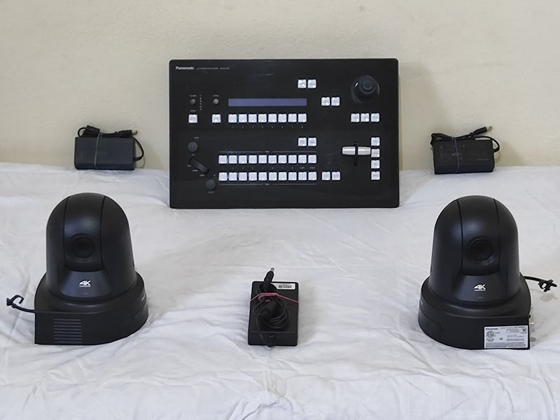 Panasonic AW-UE80 (2x) + AV-HLC100 PTZ Switcher Bundle
