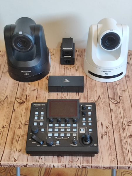 Panasonic AW-UE100 PTZ Cameras (2x) + AW-RP60 Controller Kit