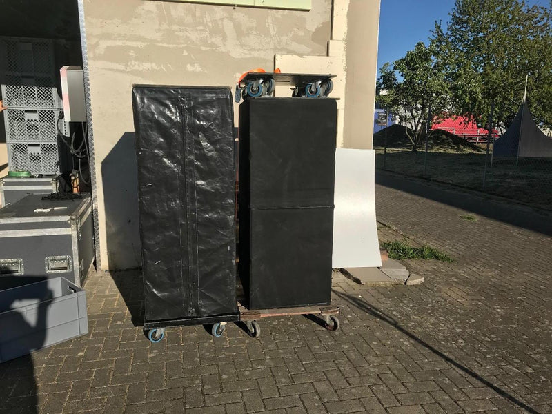 NEXO STM S118 Subwoofer Set – 4 Cabinets, Covers & Dollies