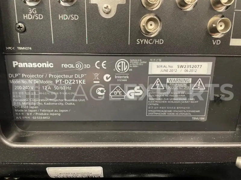 Panasonic PT-DZ21K 20K Lumen 3‑Chip DLP Event Projector