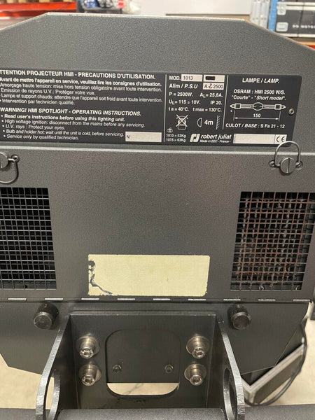Robert Juliat Aramis 2500W HMI Followspot with Ballast & Cases
