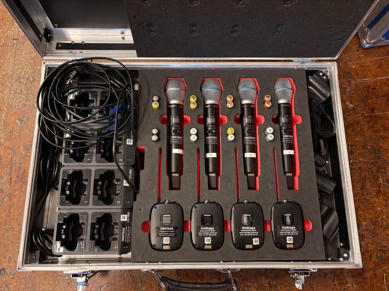 Shure SLXD 4-Channel Wireless System, 4 Handhelds & 4 Bodypacks