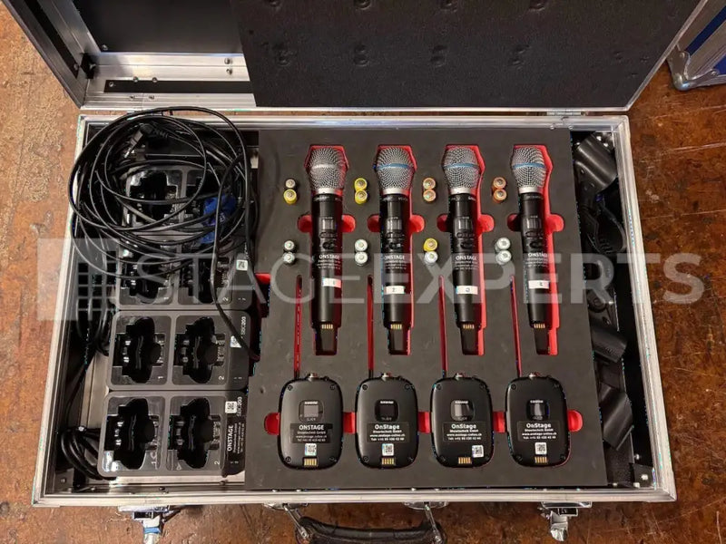 Shure SLXD 4‑Ch Wireless System – 4 Handhelds & 4 Bodypacks