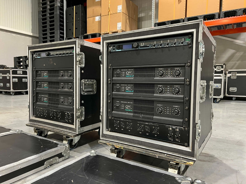 QSC/BSS Amplifier Rack – PL4.0 + 2x PL2.0HV, FDS-355