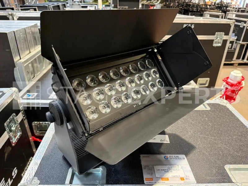 SGM P-6 LED Floodlights with Barndoors – 4-Unit Case Set