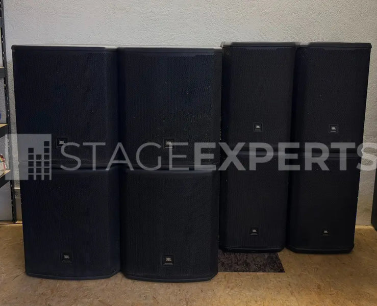 JBL PRX915 & PRX918XLF – 4 Tops + 4 Subs Speaker Set