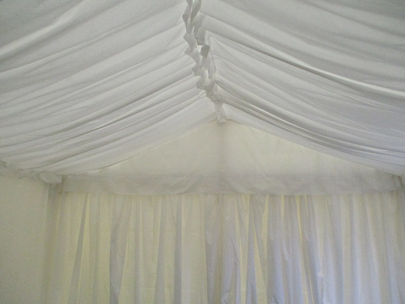 Marquee Roof Lining Set 4 x 9 m – White, Pleated Roof