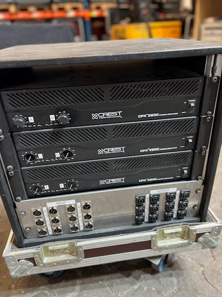 Crest Audio CPX 2600 Amplifier Rack – 3x Amps, Case