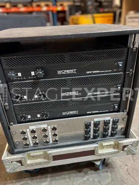 Crest Audio CPX 2600 Rack – 3x Amps with Case & Panel Bundle