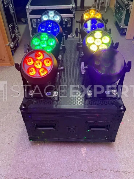 Battery LED PAR Set 8x RGBWAUV IP65, W-DMX, 20h Runtime