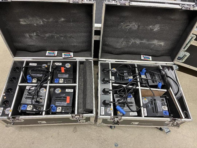 Eurolite UP4 QCL Battery Spots with W-DMX in Charging Cases