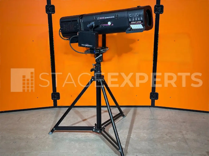 Robert Juliat Buxie 575 HR Follow Spots Pair with Stands