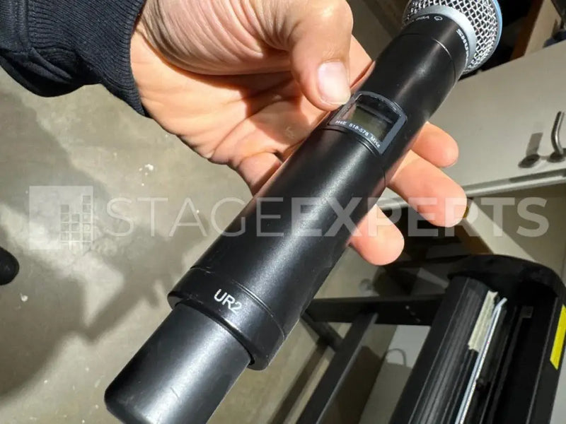 Shure UHF-R+ UR4D+ H4E set with 2x UR2 wireless mics