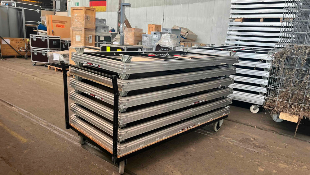 Forneberg Allround Mobile Stages – 42x 2x1m Decks + Trolleys