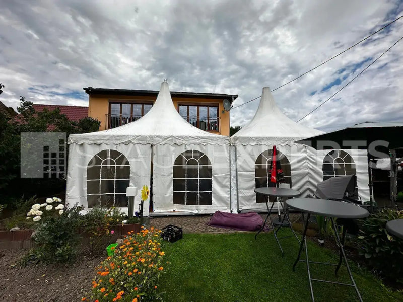 2x 5x5 m Pagoda Tents – Aluminium Pro Event Shelters