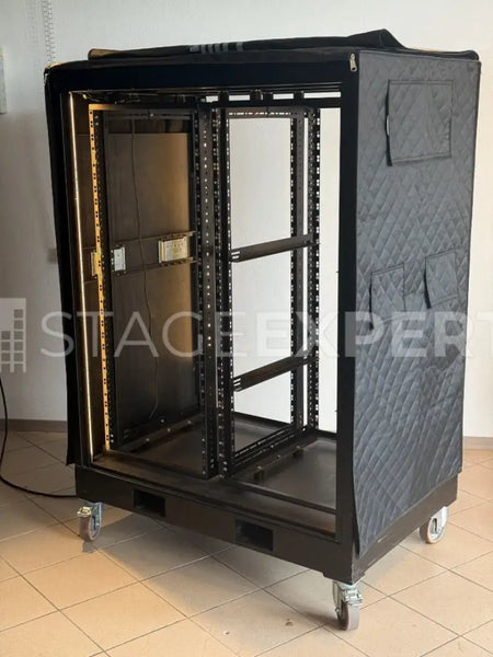 DIY Double Rack 2×28U 56U – Illuminated on Castors