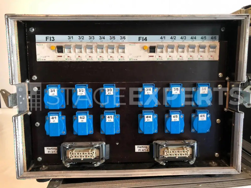 63A CEE Power Distributor in Case – Stage Power Splitter
