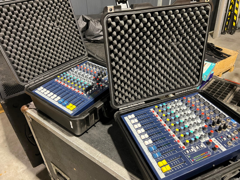 Soundcraft EPM6, EPM8 & EFX8 analogue mixing consoles with cases
