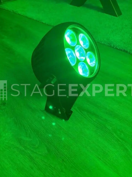 Battery LED PAR Set (8) IP65 RGBWAUV 6x20W + Case
