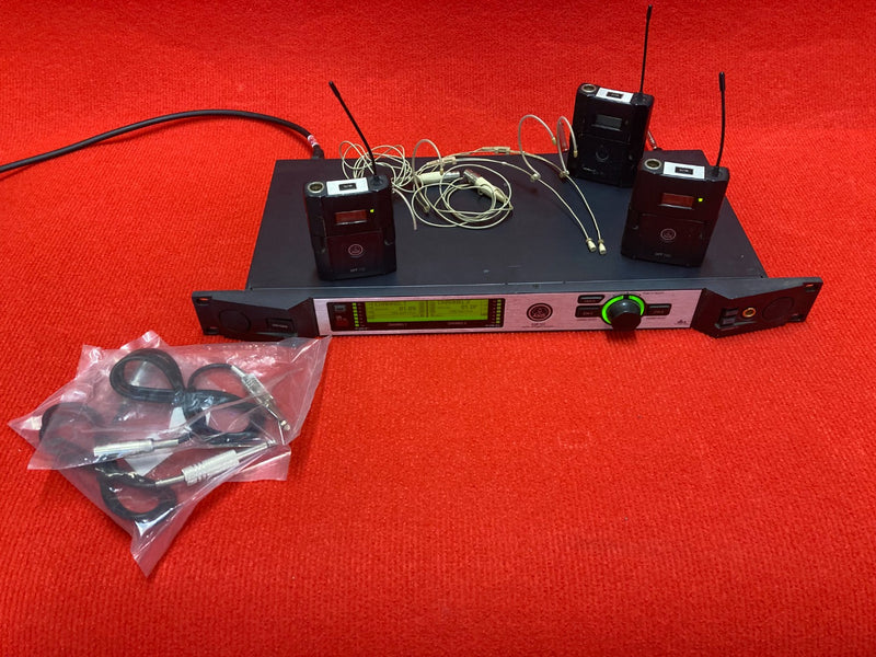 AKG DSR700 Dual Receiver with 3 Bodypacks & 2 Headsets