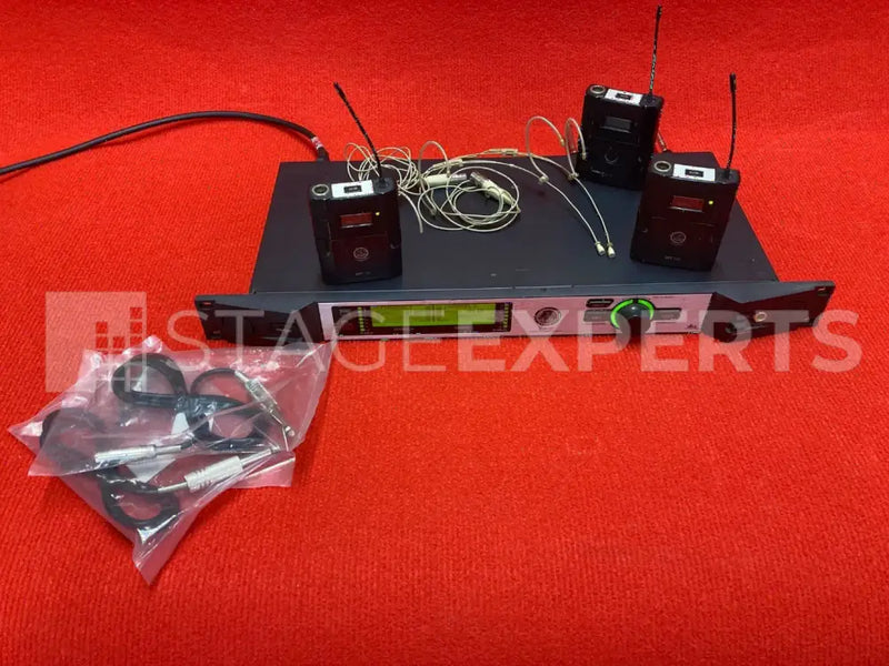 AKG DSR700 Dual Receiver Set: 3 Bodypacks, 2 Headsets