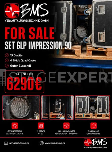 GLP Impression 90 Wash Moving Light – Set of 19 with Cases